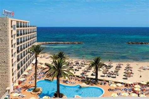 A View of the Beach in Cala Bona Majorca Spain from the Levante Hotel ...