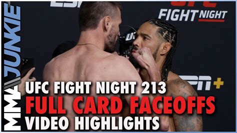 UFC Fight Night 213 Full Fight Card Faceoffs From Las Vegas - YouTube