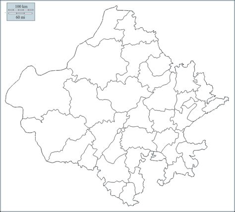 Outline Map Of Rajasthan