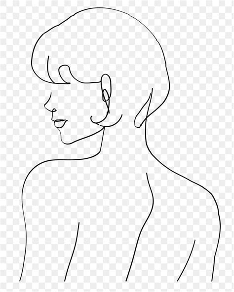 Png woman’s upper body minimal line art illustration | free image by ...