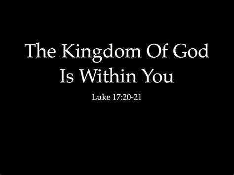 The Kingdom Of God Is Within You — PreacherNorm