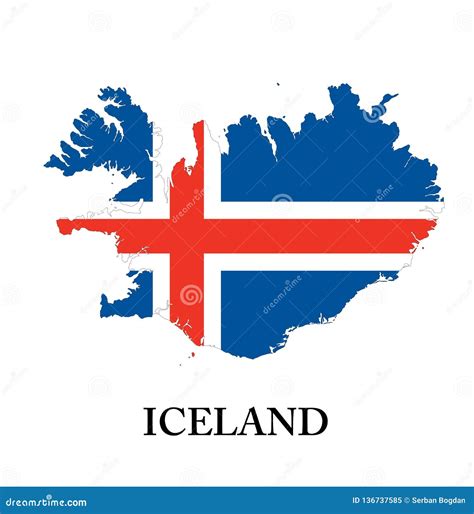 Iceland flag map stock vector. Illustration of isolated - 136737585