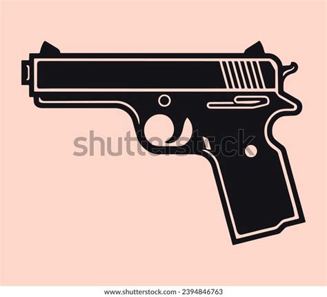 Pistol Gun Icon Handgun Silhouette Black Stock Vector (Royalty Free ...