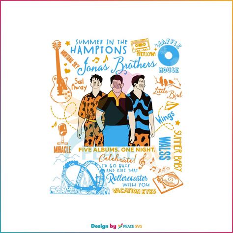 Jonas Brothers Five Albums One Night SVG Digital File - PeaceSVG