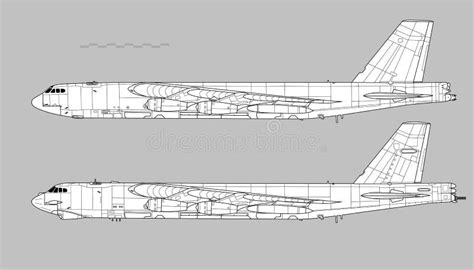 Boeing B 52 Stratofortress Outline Vector Drawing Vector Drawing Of | Images and Photos finder