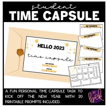 2023 Personal Time Capsule | Printable Worksheets by By Bek | TPT