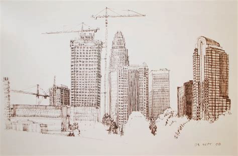 Charlotte Skyline Drawing at PaintingValley.com | Explore collection of ...