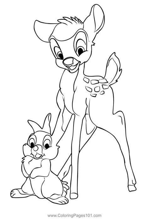 Bambi 1 Coloring Page for Kids - Free Bambi Printable Coloring Pages Online for Kids ...