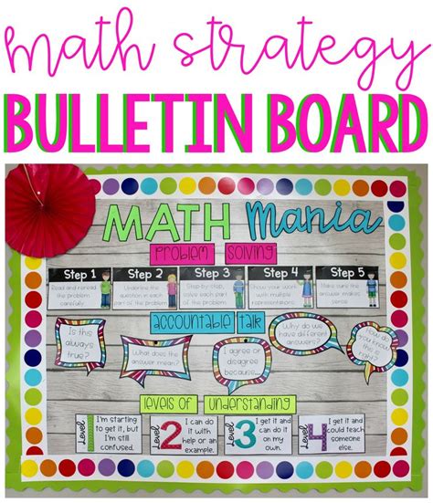 This math bulletin board includes problems solving steps, accountable talk, levels… | Math ...