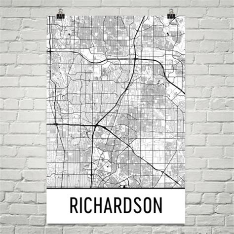 Aeticon Canvas Richardson Map, Richardson Art, Richardson Print, Dallas ...