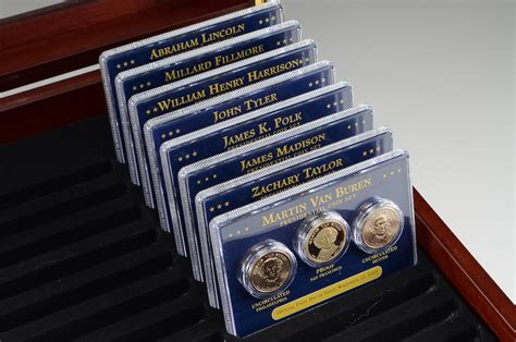 Presidential Dollar Coin Set in Wooden Display Case | EBTH