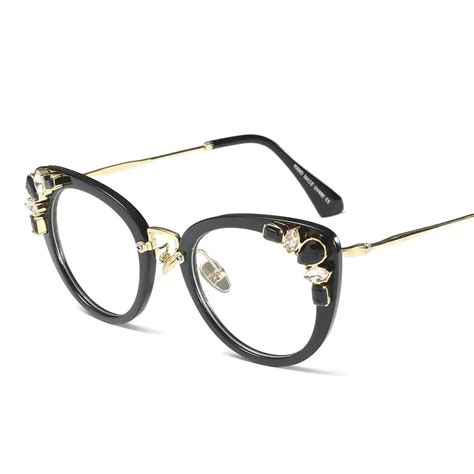 New retro eyeglass frame personality diamond optical frames ladies ...