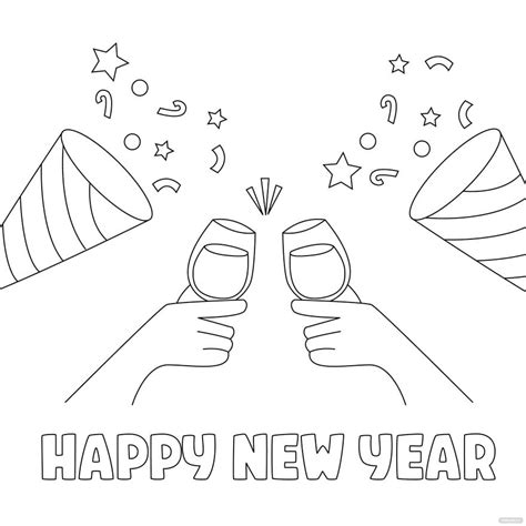 Easy New Year's Eve Drawing in EPS, Illustrator, JPG, PSD, PNG, SVG - Download | Template.net