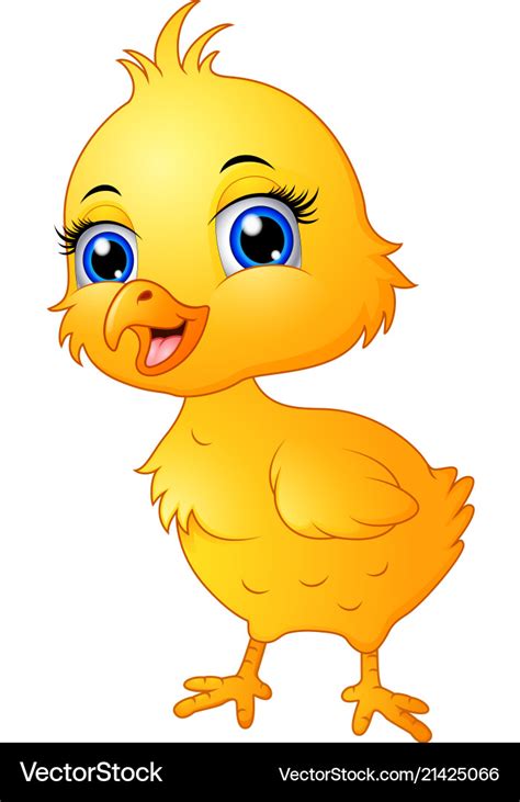 Cute baby chicken cartoon Royalty Free Vector Image