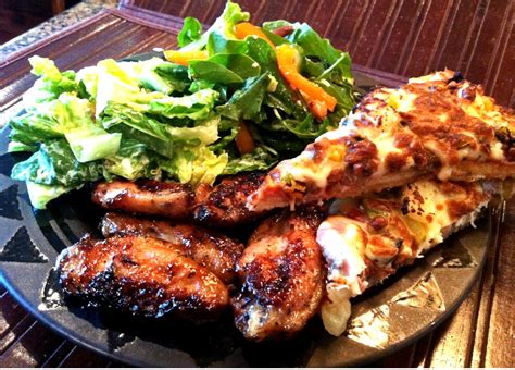 Simply Delicious Food: pizza wings and salad