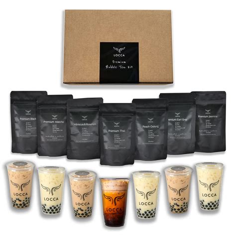 Ultimate Locca Premium Boba Tea Kit 56 Drinks DIY Bubble Tea Kit Party Size Tea Kit 7 Flavors ...