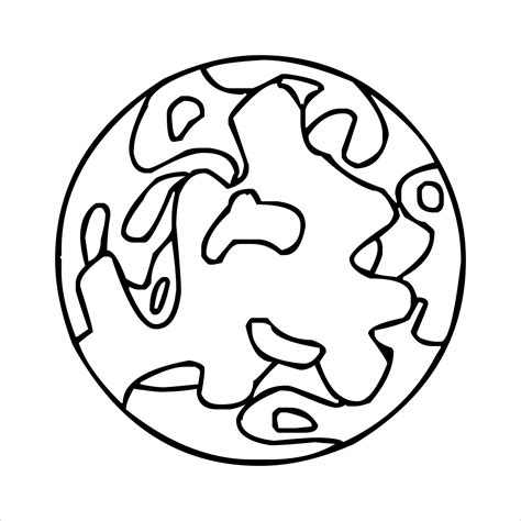 planet silhouette line art. black and white planet vector isolated on ...