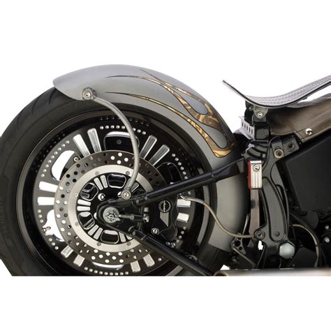 Custom Chrome 'Rigid-Style' Lucky Sucker Rear Fender for Harley Softail - Get Lowered Cycles