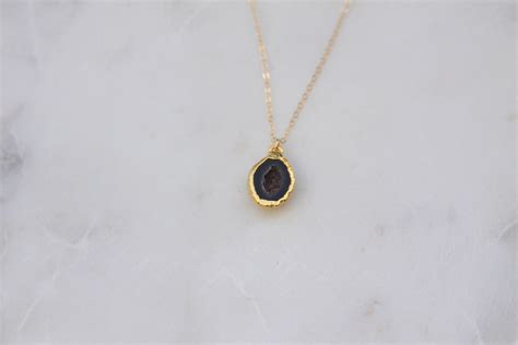 Black Stone Necklace – Gold | Reija Eden Jewelry