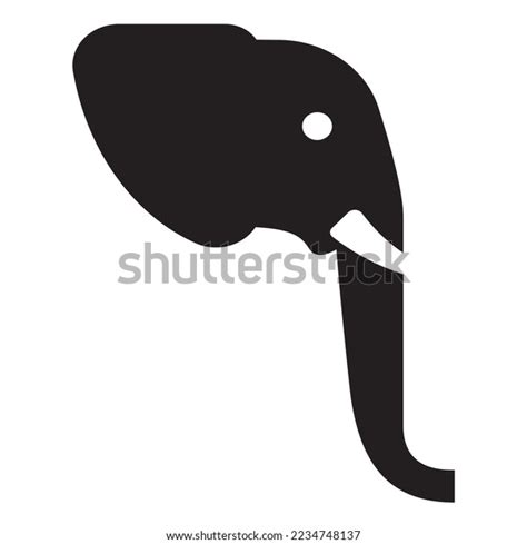 Head Elephant Silhouette Vector Illustration Isolated Stock Vector ...