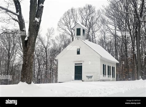 Small Country Church and Winter Snow in Washington County, Indiana ...