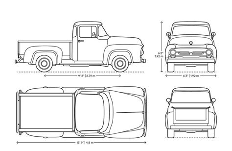 Ford F-*** **** Blueprint - Download free blueprint for 3D modeling ...