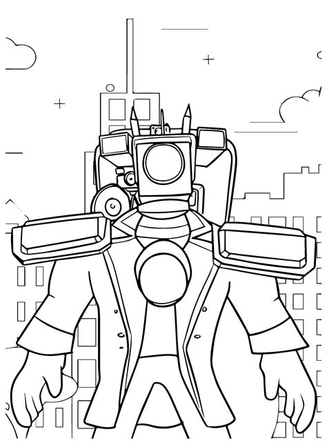 Titan Cameraman Coloring Page - Free Printable Pages