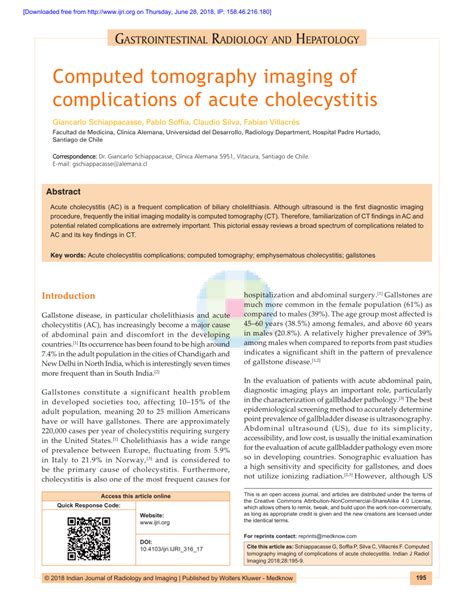 (PDF) Computed tomography imaging of complications of acute cholecystitis