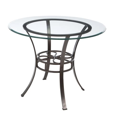 Round Glass Top Dining Table With Durable Metal Base