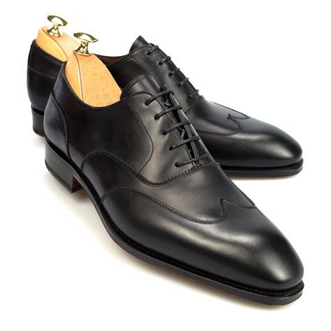 Handmade men black leather shoes, men dress shoes, wingtip oxford shoe for men #Handmade # ...