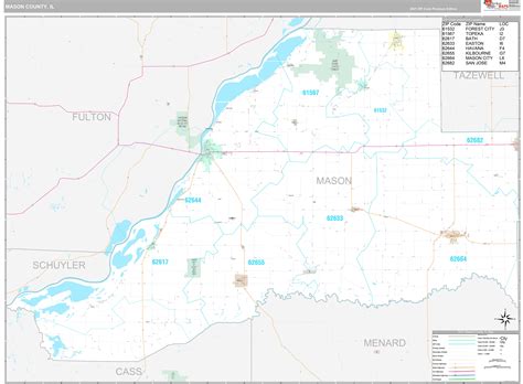 Mason County, IL Wall Map Premium Style by MarketMAPS