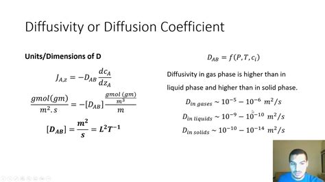 Mass Transfer in Arabic | 10 | Diffusion coefficient - YouTube