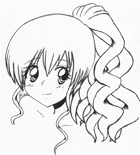 Anime Girl with Curly Hair by ariibabee on DeviantArt