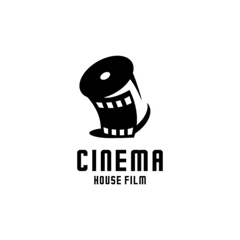 Premium Vector | Cinema logo vector roll film vector on white background