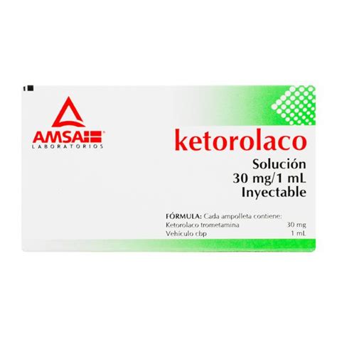 Ketorolaco 10 mg/1 ml Inyectable Caja con 3 Ampolletas Inyectables ...