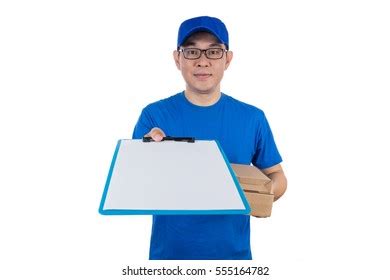 Smart Asian Chinese Delivery Guy Uniform Stock Photo 555164782 | Shutterstock