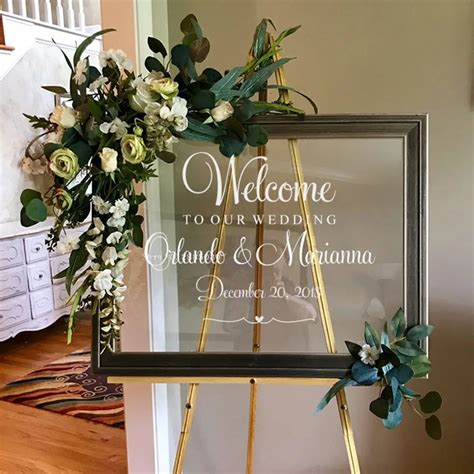 Aliexpress.com : Buy Personalized Welcome Sign Wedding Decal Custom Groom & Bride Names Creative ...