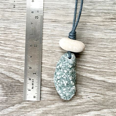 pebble necklace, simple beach stone jewellery in a bohemian style for a man or woman