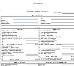 Personal Financial Statement Template Excel | ExcelTemplates.com