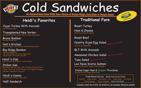 Restaurant & Catering Menu | Heidi's Brooklyn Deli