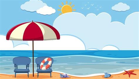 Beach Scene Vector Art, Icons, and Graphics for Free Download