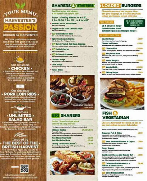 Harvester Menu