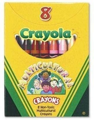 CRAYOLA Multicultural Crayons, 8 Skin Tone Colors/Box, 1-Pack of 12 - Multicultural Crayons, 8 ...