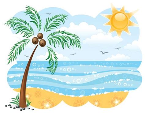 cartoon beach background - Clip Art Library