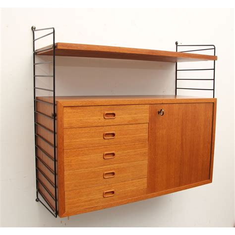 Wall unit teak,mid century Nisse Strinning 1960s