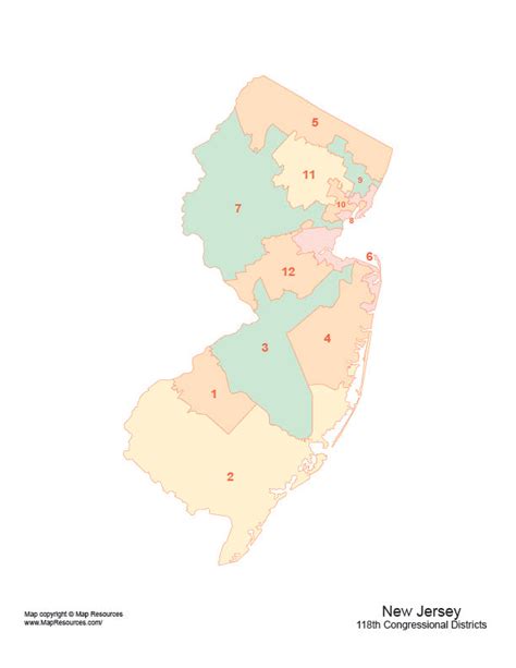 New Jersey Map with 2022 Congressional Districts