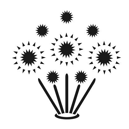 Vector Illustration A Web Icon Of A Festive Fireworks Display Stock Illustration - Download ...