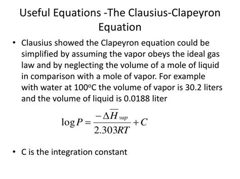 PPT - Useful Equations - The Clapeyron Equation PowerPoint Presentation - ID:6803105