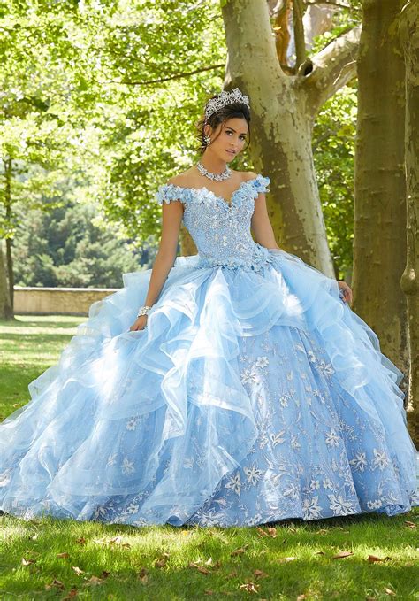 This Mori Lee Vizcaya 89303 bahama blue sweet 16 dress is styled in ...