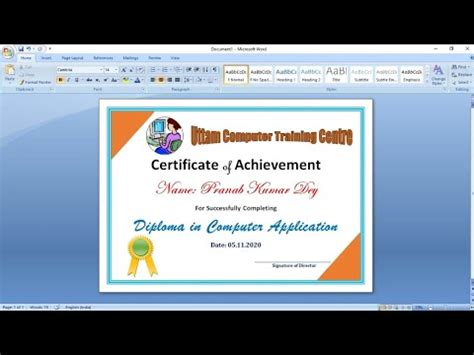 How To Make a Certificate Design in Microsoft Word | Certificate Design in MS Word - YouTube